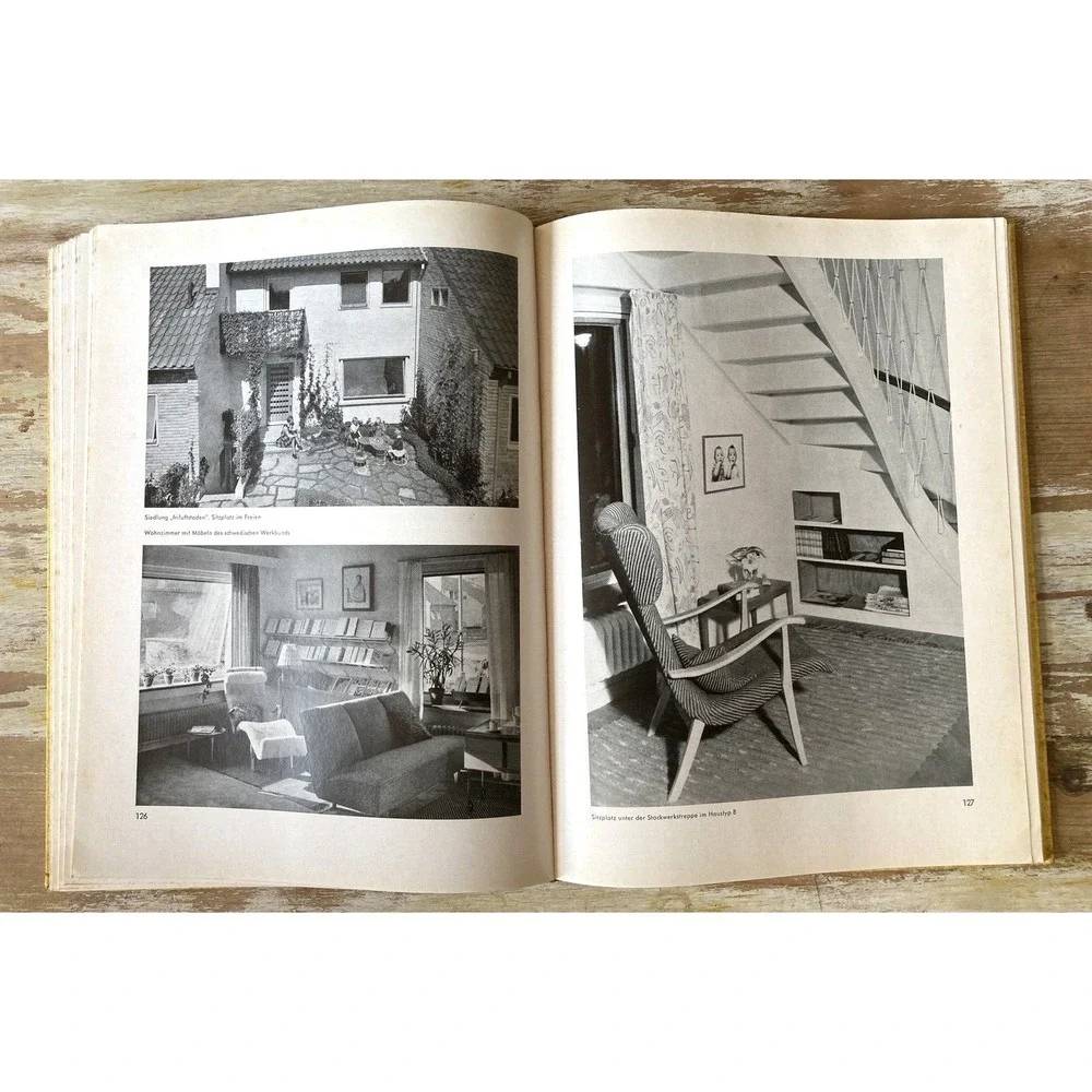 Vintage German HC book Modernes Wohnen Modern Living mid cent modern design 1954